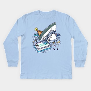 Sheet Cake Destruction Shark Kids Long Sleeve T-Shirt